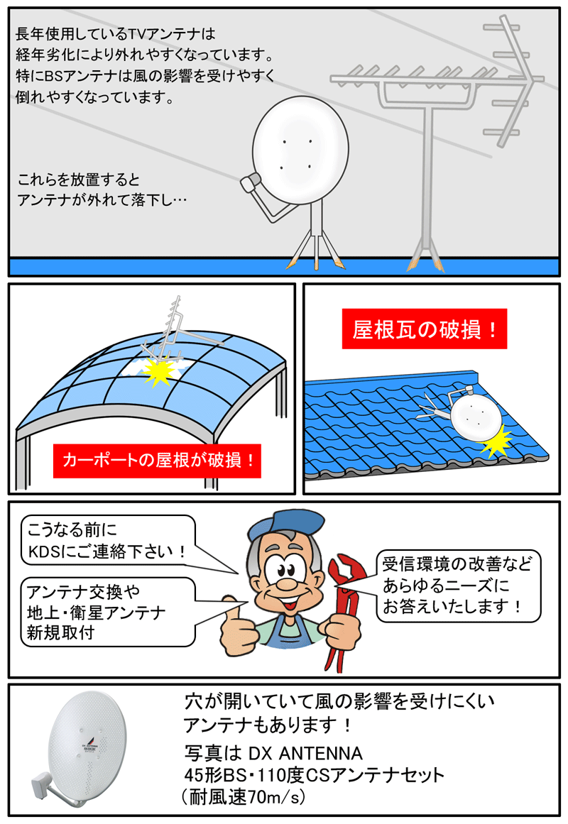 アンテナ工事はKDSにお任せ下さい！